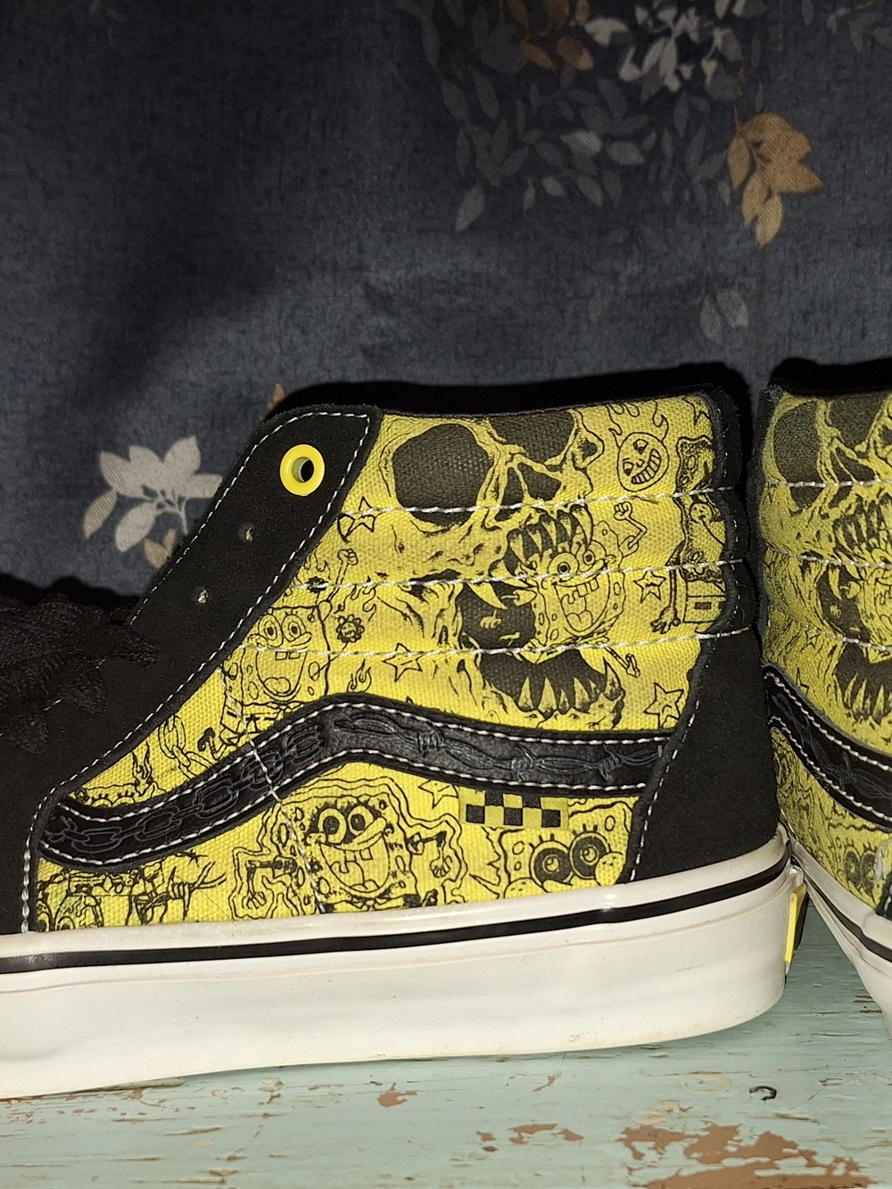 Vans Yellow and Black Steampunk Spongebob High-Top Sneakers